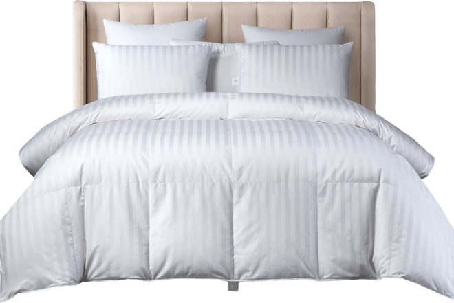 Hungarian Goose Down All Season Damask Stripe Comforter, King
