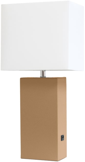 Modern Leather Table Lamp with Usb