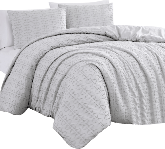 Dhara 3 Piece Textured Duvet Cover Set, King/California King