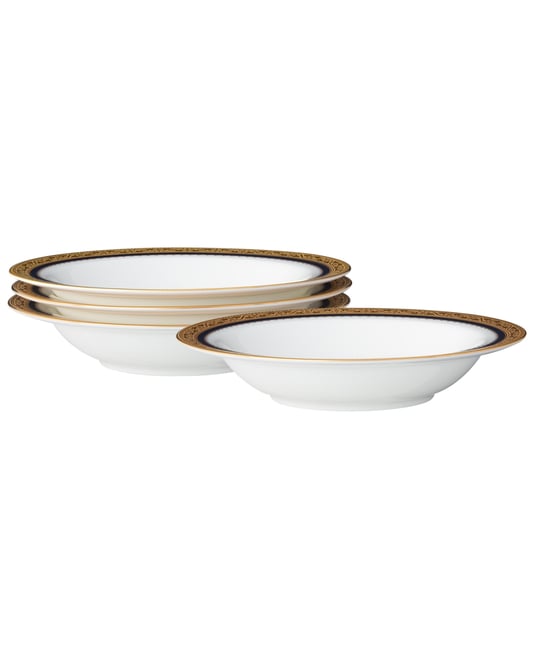 Odessa Cobalt Gold Set of 4 Fruit Bowls, Service For 4