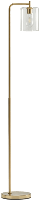 Elizabeth Modern Led Gold Floor Lamp with Glass Shade (66"), Edison Bulb Included