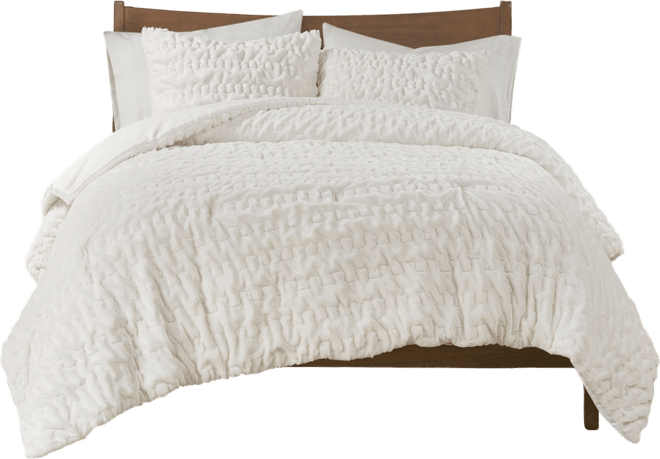 Blair Ruched 3-Pc. Faux Fur Comforter Set, King/California King