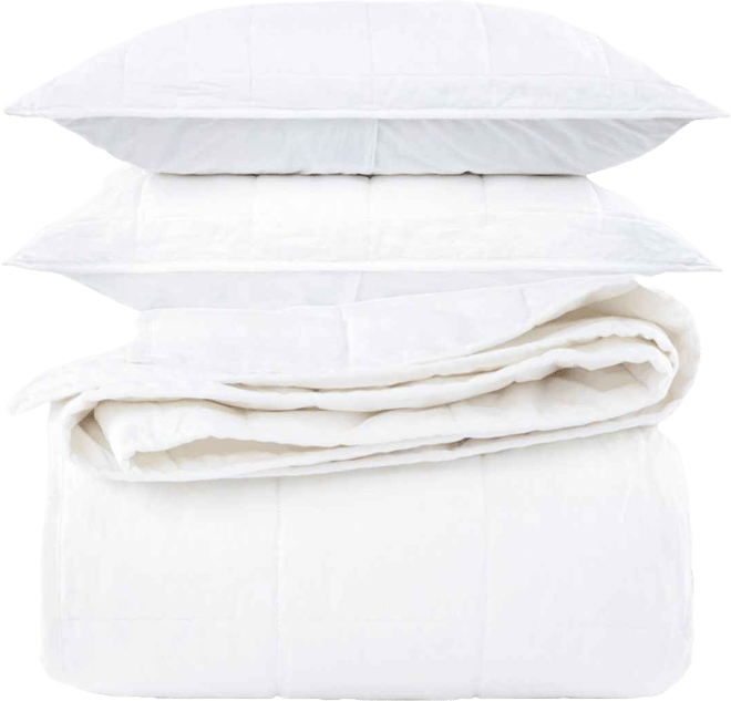 French Linen 3pc Quilt & Sham Set