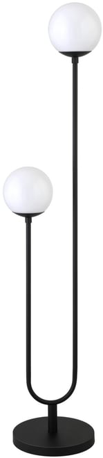 Dufrene 2-Light Floor Lamp with Glass Shades