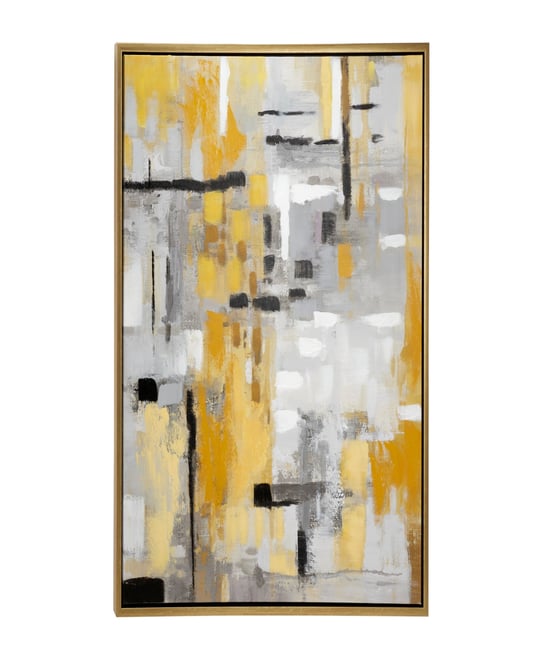 Canvas Abstract Framed Wall Art with Gold-Tone Frame, 39" x 2" x 39"