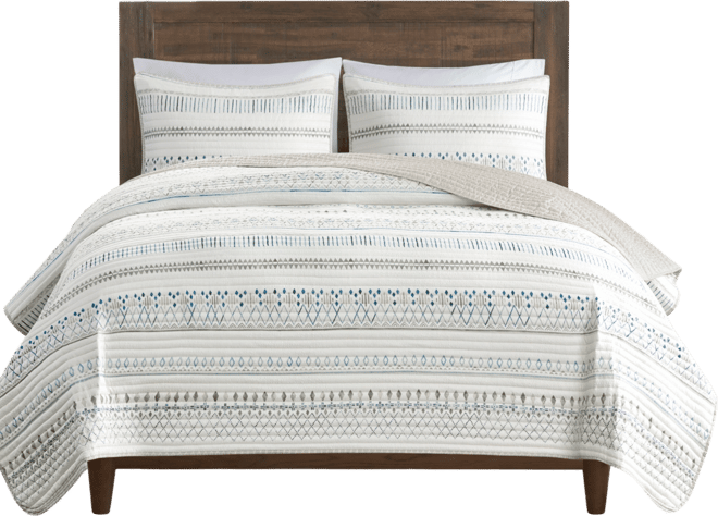 Fraser Reversible Printed Microfiber Seersucker 3-Pc. Quilt Set, King/California King