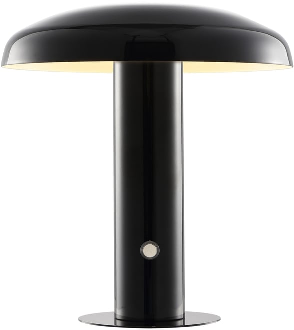 Suillius 11" Contemporary Bohemian Rechargeable, Cordless Iron Integrated Led Mushroom Table Lamp