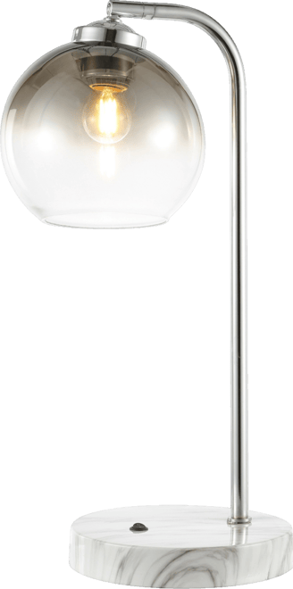 Ada 20" Industrial Contemporary Iron, Glass Led Task Lamp with Usb Charging Port