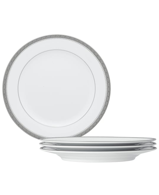 Charlotta Platinum 4 Piece 8.25" Salad Plates Set, Service for 4