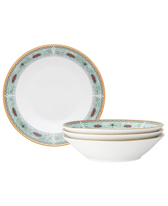 Serene Garden 4 Piece Soup Bowls Set, 7", 20 oz, Service for 4