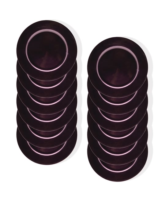 Metallic Round Charger Plate 12 Piece Dinnerware Set, Service for 12