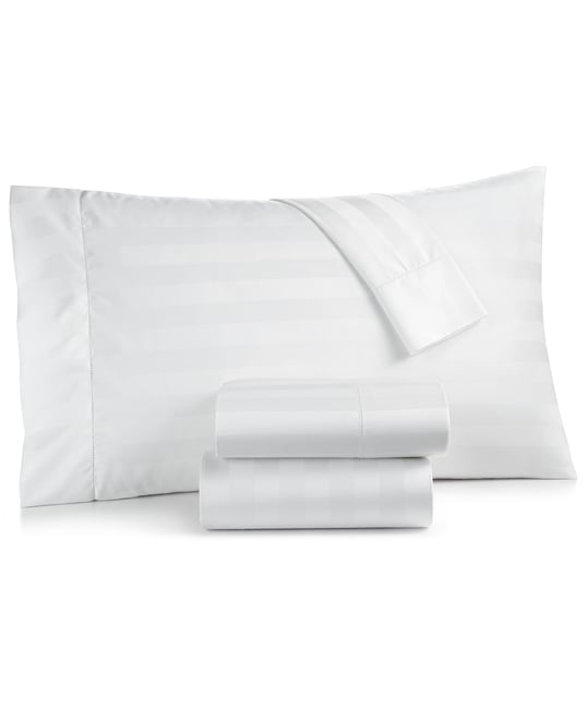 Charter Club 1.5 Stripe 550 Thread Count 100% Cotton 3-Pc. Sheet Set,  Twin, Created for Macy's - Macy's