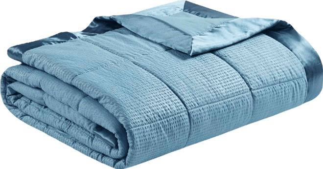 Cambria Oversized Down Alternative Satin Trim Blanket, Full/Queen