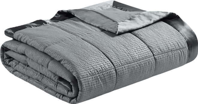 Cambria Oversized Down Alternative Satin Trim Blanket, Full/Queen