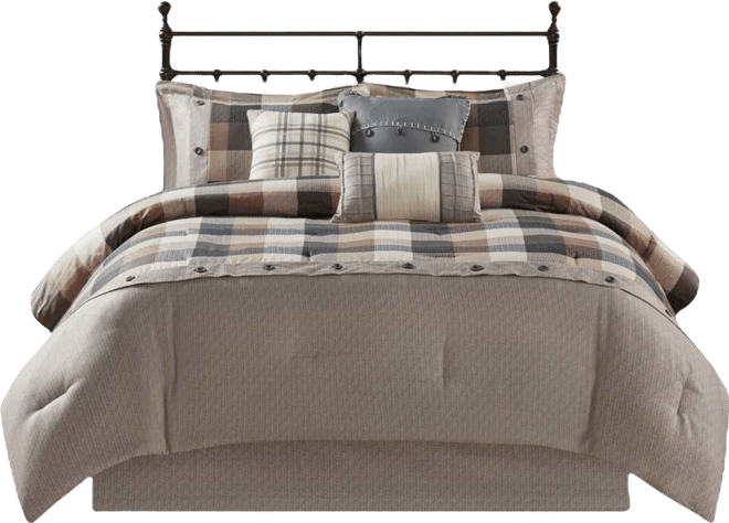 Ridge Herringbone 7-Pc. Comforter Set, Queen