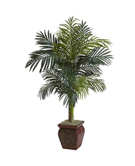 4.5' Golden Cane Palm Tree with Decorative Planter