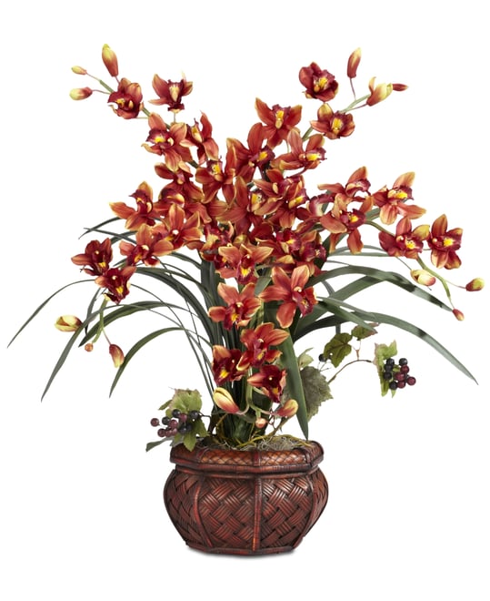 Cymbidium Arrangement with Decorative Vase
