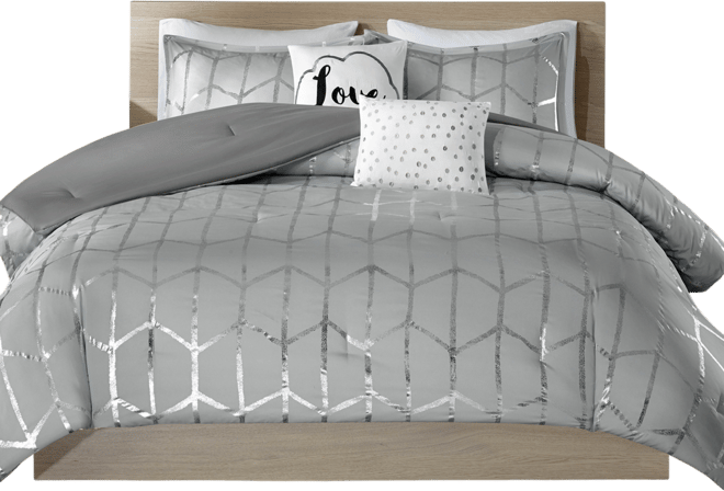 Raina Metallic 5-Pc. Comforter Set, King/California King