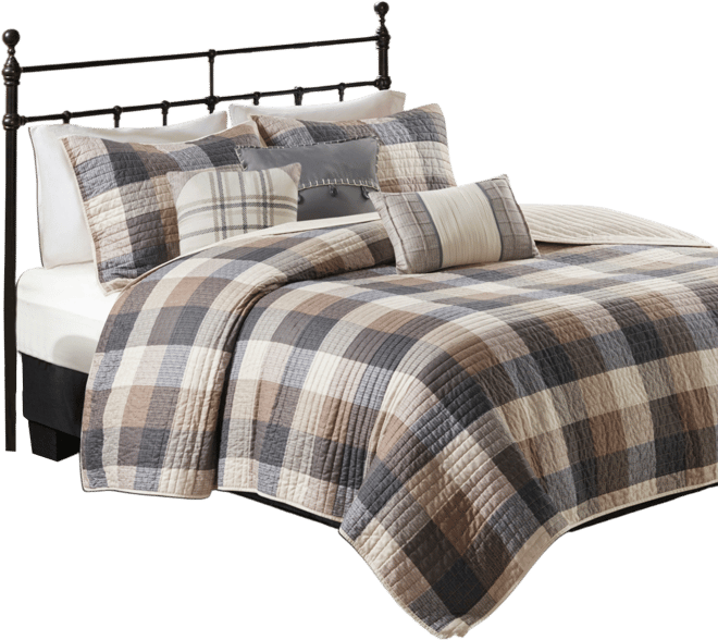 Ridge Herringbone 6-Pc. Quilt Set, King/California King