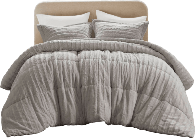 Duke Reversible Faux Fur 3-Pc. Comforter Set, King/California King