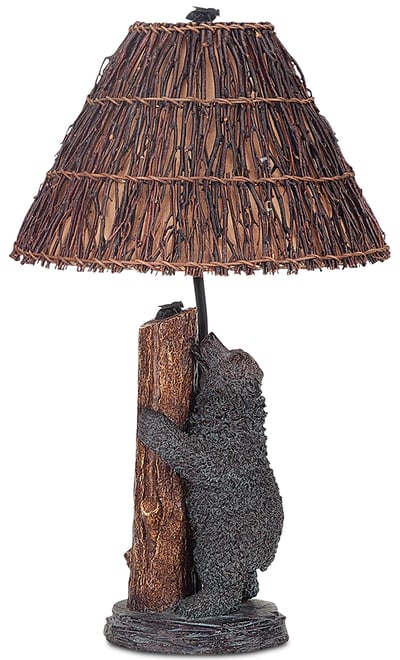 Resin Bear Honey Bee Table Lamp