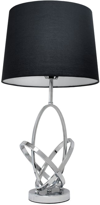 Elegant Designs Mod Art Polished Chrome Table Lamp with Black Shade