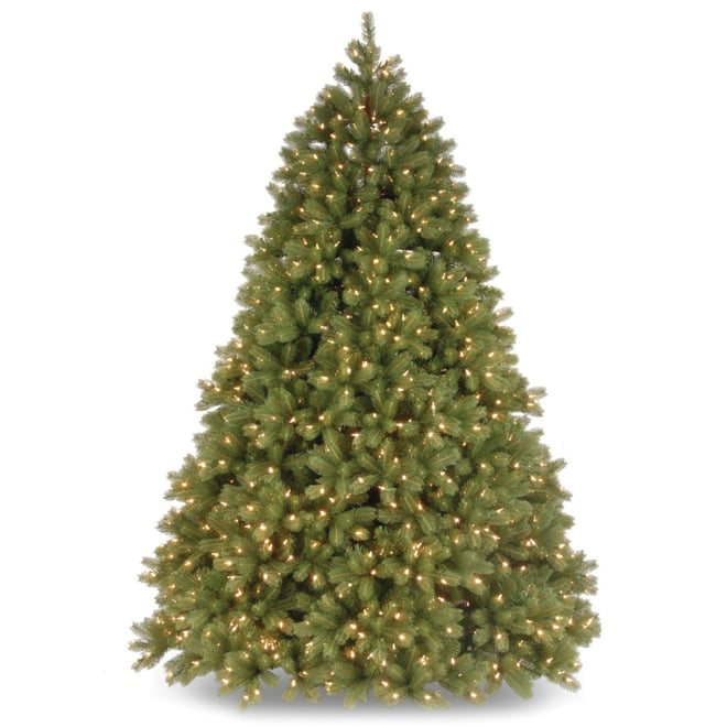 7.5' Feel Real Deluxe Downswept Douglas Fir Hinged Tree with Color Led Lights & Power Connect