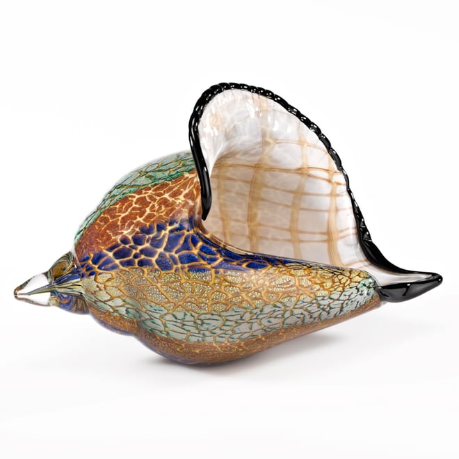 Conch Shell Art Glass Sculpture
