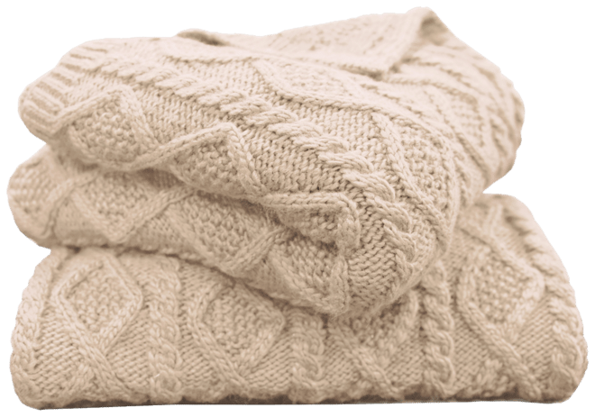 Beige cable knit throw hot sale