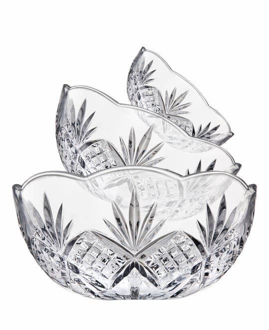 Dublin Crystal Round Serving Bowl, Set of 3
