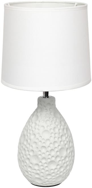 Simple Designs Textured Stucco Ceramic Oval Table Lamp