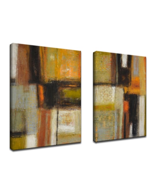 Ready2HangArt, 'Down to Earth I/Ii' 2 Piece Abstract Canvas Wall Art Set, 30x20"