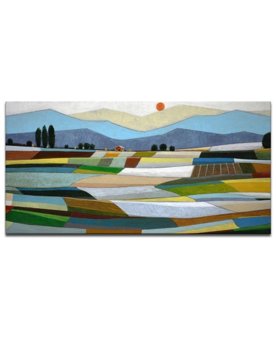 , 'Fertile Pasture' Abstract Canvas Wall Art, 18x36"