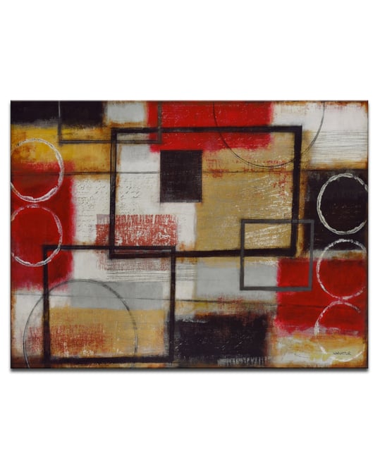 Excite Red Abstract Canvas Wall Art, 20x30"