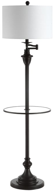 Cora 60" Metal,Glass Led Side Table and Floor Lamp
