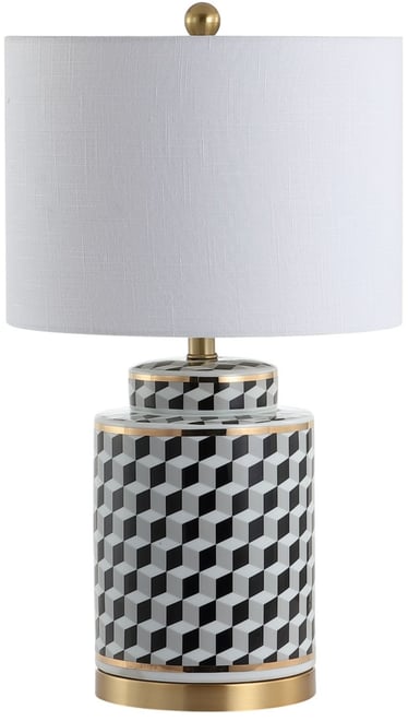 Ellie 24.5" Tumbling Block Ceramic,Metal Led Table Lamp