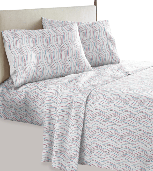 Metro Wave Heavy Weight Cotton Flannel Sheet Set, King