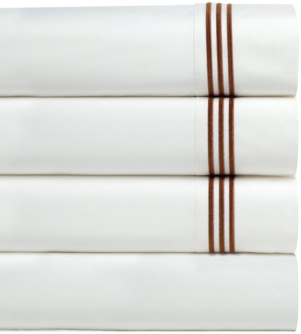300 Thread Count Embroidered Cotton Oversized Percale Sheet Sets, King
