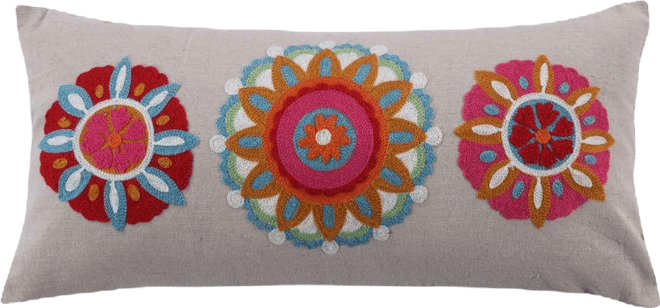 Rhapsody 3-Medallions Decorative Pillow, 12" x 24"