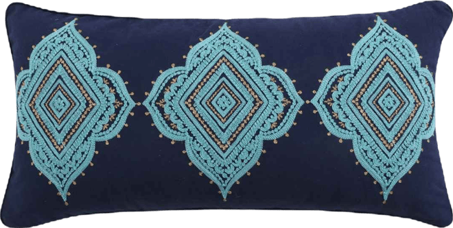 Amelie Boho Vibrant Tri-Medallion Decorative Pillow, 12" x 24"