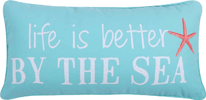 Life Is Better By The Sea Decorative Pillow, 12" x 24"
