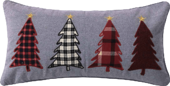 Rudolph Trees Applique Decorative Pillow, 20" x 20"