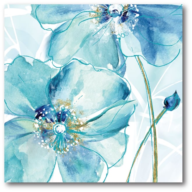 Light Blue Flower I Gallery-Wrapped Canvas Wall Art