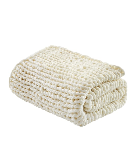 Chunky-Knit Handmade Throw, 50" x 60"