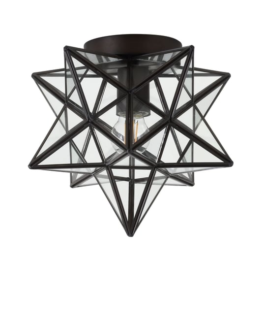 Stella Moravian Star Metal/Glass Led Flush Mount