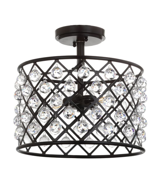 Gabrielle Crystal/Metal Led Semi-Flush Mount