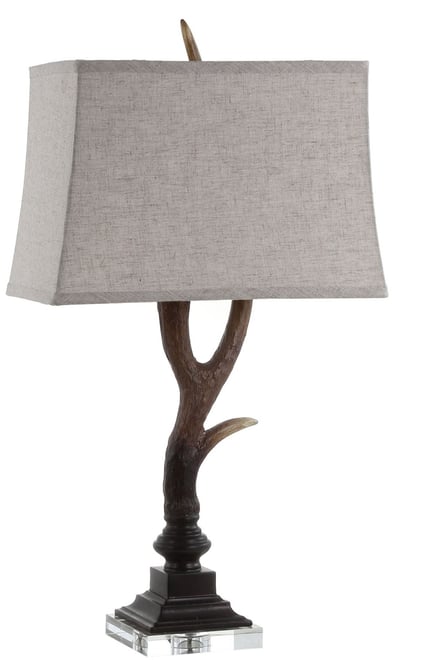 Antler Rustic Resin/Crystal Led Table Lamp