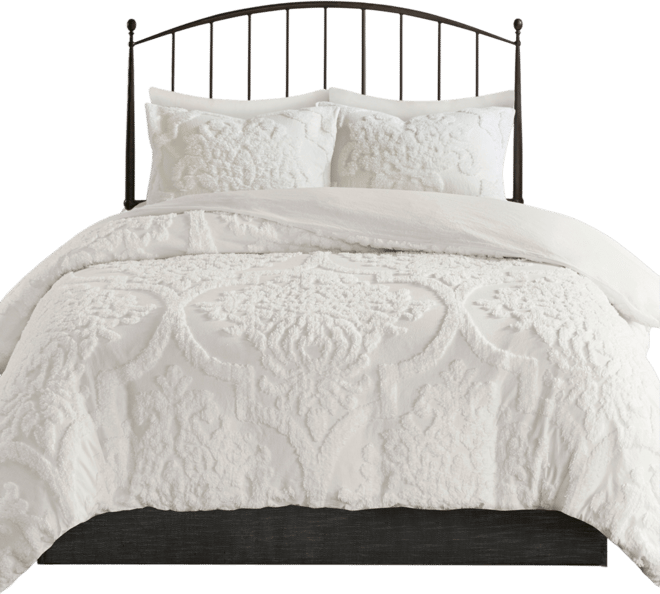 Viola Damask Tufted 3-Pc. Duvet Cover Set, King/California King