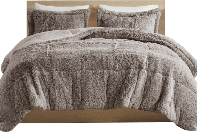 Malea Shaggy Faux-Fur 3-Pc. Comforter Set, King/California King