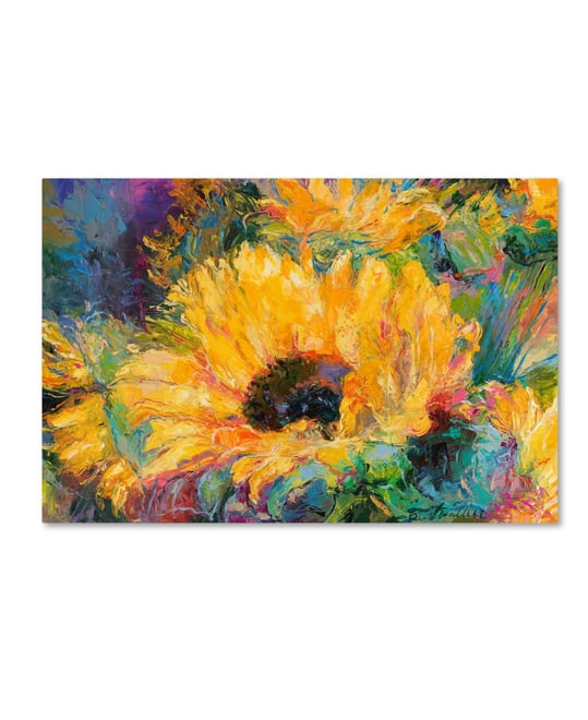 Richard Wallich 'Blue Sunflowers' Canvas Art